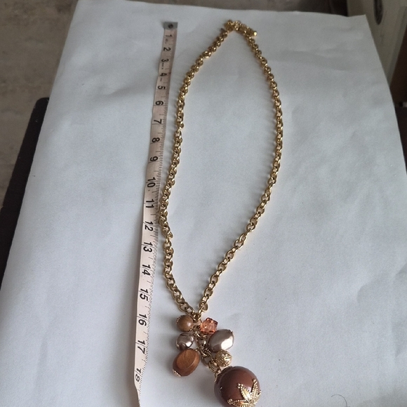 Joan Rivers Gold Necklace with Brown Charms - Picture 1 of 3